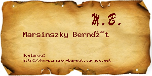 Marsinszky Bernát névjegykártya